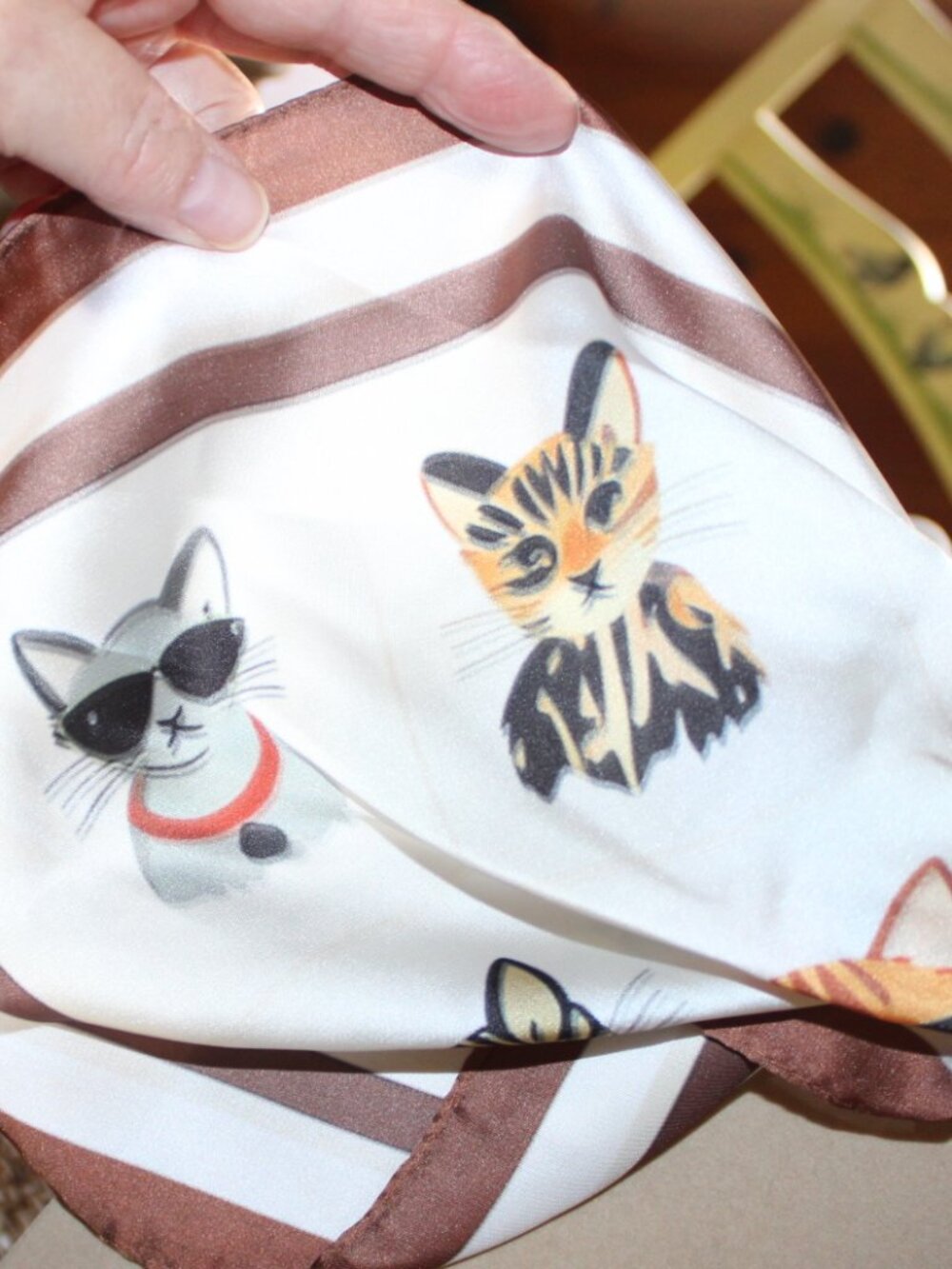 NWT Piper-K Double sides whimsical cat scarf/purse scarf WHIMSICAL/FUN!! - Picture 3 of 10
